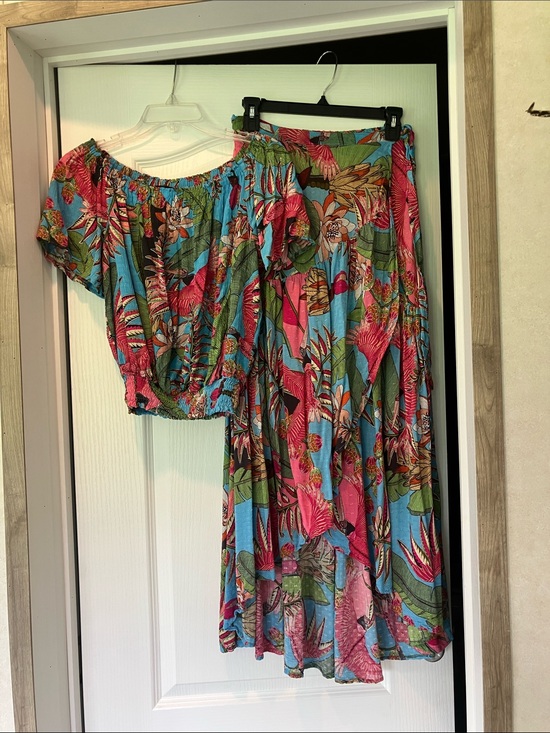 RACHEL Rachel Roy Dresses & Skirts - RACHEL Rachel Roy Tropical High-Low Skirt in Blue & Pink